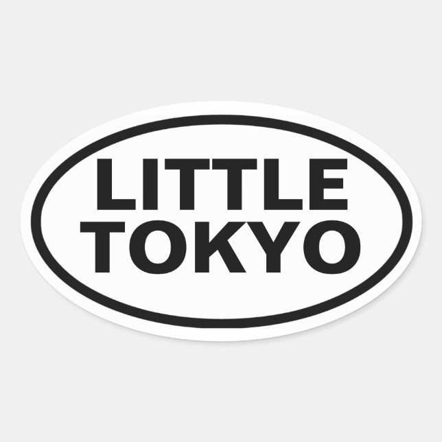 VIER Kleines Tokio Ovaler Aufkleber (Vorderseite)