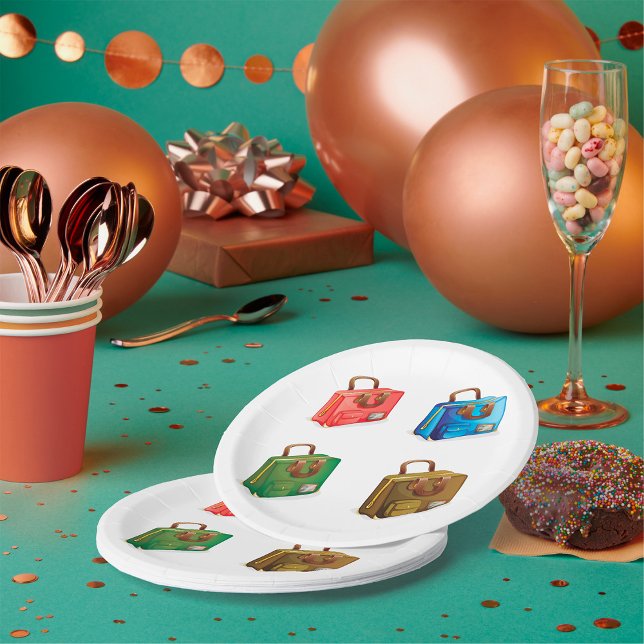 Vier Koffer Papier-Teller Pappteller (Von Creator hochgeladen)