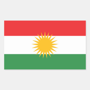 VIER Kurdistan Rechteckiger Aufkleber