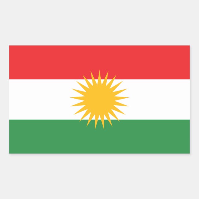 VIER Kurdistan Rechteckiger Aufkleber (Vorderseite)