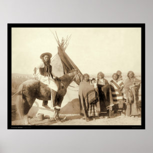 Vier Lakota indische Frauen vor Tipi SD 1891 Poster