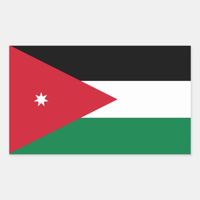 VIER Landesflagge Jordaniens Rechteckiger Aufkleber (Vorderseite)