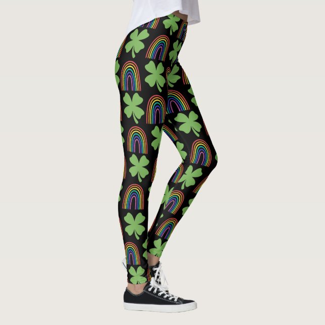 Vier leaf Clovers and Rainbows Pattern Leggings (Rechts)