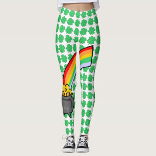 Vier leaf Clovers Pot aus Goldrennbogen Leggings