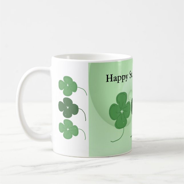 Vier Leaf Clovers St. Patrick's Day Tasse (Links)