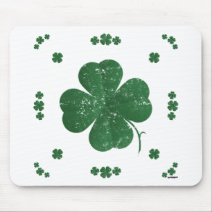 Vier Leaf Clovers - Vintager Stil Mousepad