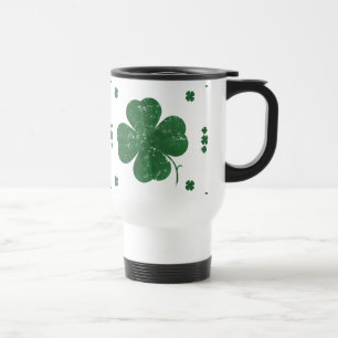Vier Leaf Clovers - Vintager Stil Reisebecher