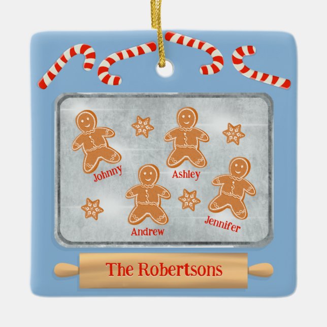 Vier Lebkuchengewächse Keramikornament (Vorderseite)