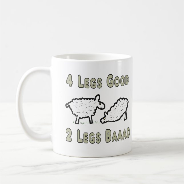 Vier Legs guter Funny Sheep Puff Kaffeetasse (Links)