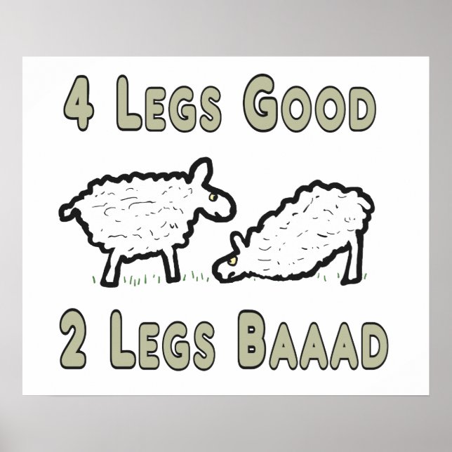 Vier Legs guter Funny Sheep Puff Poster (Vorne)