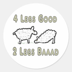 Vier Legs guter Funny Sheep Puff Runder Aufkleber