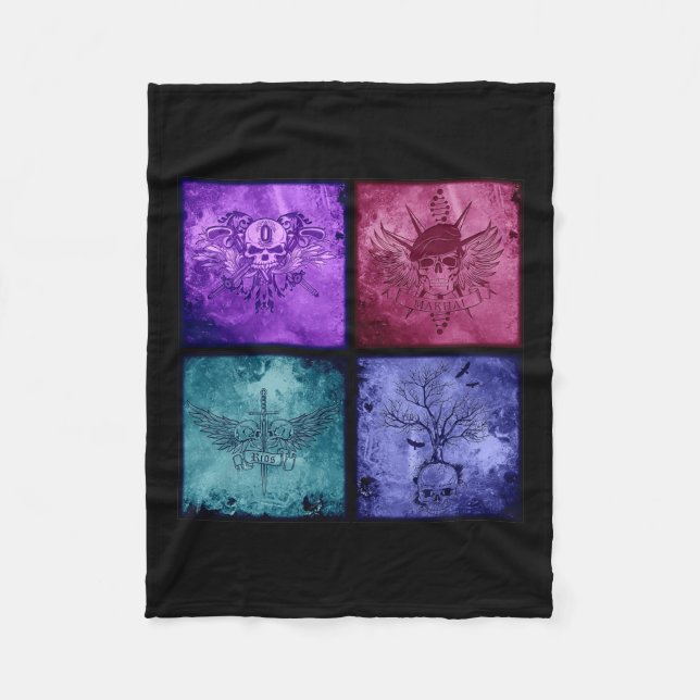 Vier Logo-Decke Fleecedecke (Vorderseite)