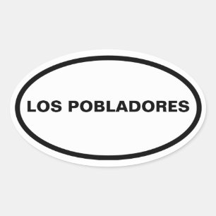 VIER Los Pobladores Ovaler Aufkleber