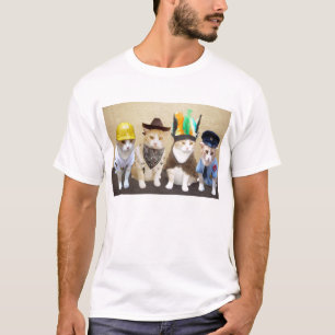 Vier lustige Katzen T-Shirt