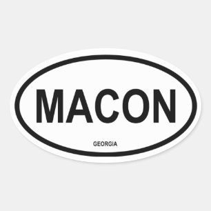 VIER Macon, Georgien Ovaler Aufkleber