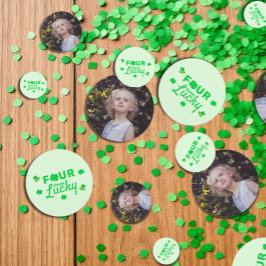 Vier Mal Glück 4. Geburtstag Konfetti