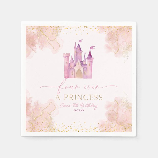 Vier Mal im Party einer Prinzessin Serviette (Vorderseite)