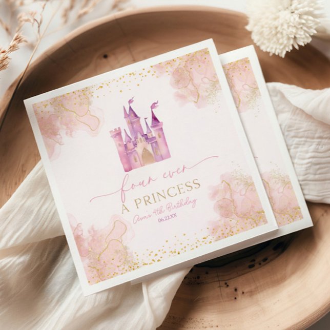 Vier Mal im Party einer Prinzessin Serviette (Von Creator hochgeladen)
