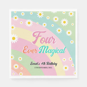 Vier mal magisch vierter Geburtstag Serviette