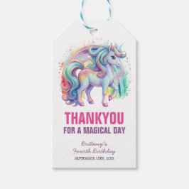 Vier mal magische Pastel Unicorn Vierten Geburtsta Geschenkanhänger