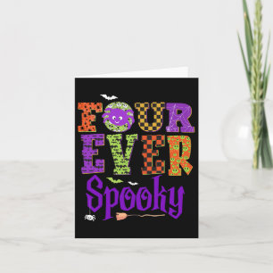 Vier Mal Spooky Ghost Halloween 4. Geburtstag Teil Karte