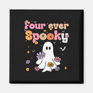 Vier Mal Spooky Ghost Halloween 4. Geburtstag Teil Magnet
