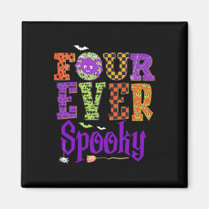 Vier Mal Spooky Ghost Halloween 4. Geburtstag Teil Magnet