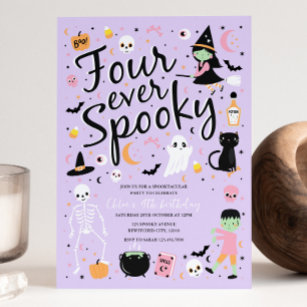 Vier Mal Spooky Halloween Einladung