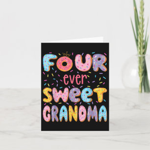 Vier mal Sweet Oma 4. Geburtstagsmädchen Donut Lo Karte
