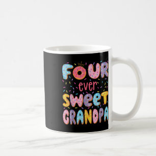 Vier mal Sweet Opa 4. Geburtstagsmädchen Donut Lo Kaffeetasse