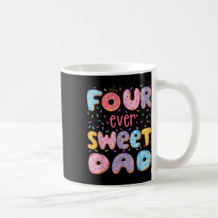 Vier-mal Sweet Vater 4. Geburtstagsmädchen Donut L Kaffeetasse