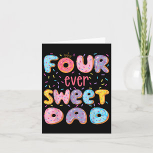 Vier-mal Sweet Vater 4. Geburtstagsmädchen Donut L Karte