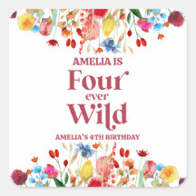 Vier-mal-Wilde Wildblume 4. Geburtstag Party