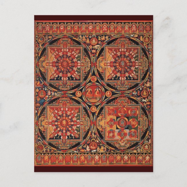 Vier Mandalase Postkarte (Vorderseite)