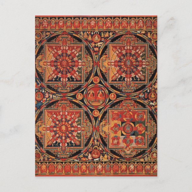 Vier Mandalase Postkarte (Vorderseite)