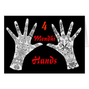 Vier Mendhi Hände