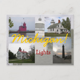 Vier Michigan Lighthouse Postkarten