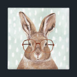 Vier-Mit Augen Forester | Bunny Rabbit Magnet<br><div class="desc">Dieser Aquarelldruck zeichnet sich durch eine sonnige Brille aus | Von Victoria Borges. Bild-ID: 132004GG</div>