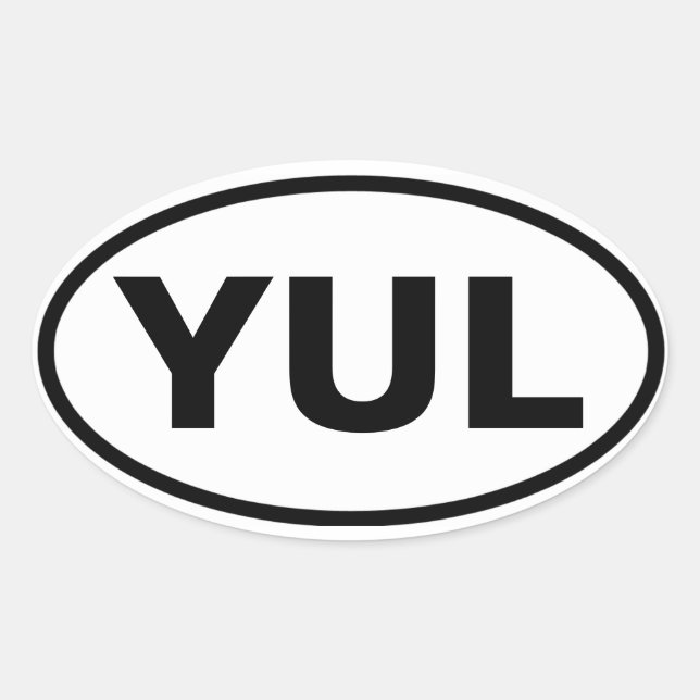 VIER Montreal "YUL" Ovaler Aufkleber (Vorderseite)