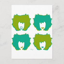 VIER MOODS in AQUAMARIN und GRÜNEN Postkarte