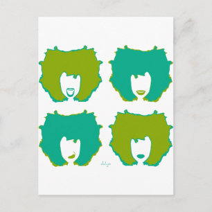 VIER MOODS in AQUAMARIN und GRÜNEN Postkarte
