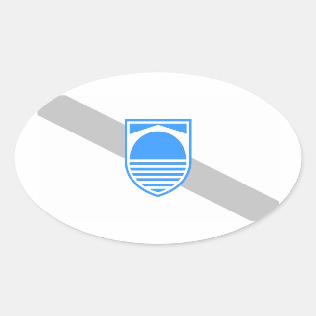 VIER Mostar-Flag Ovaler Aufkleber (Vorderseite)