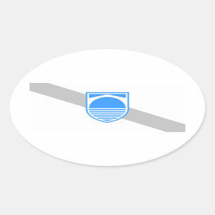 VIER Mostar-Flag Ovaler Aufkleber