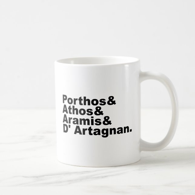 Vier Musketiere - Porthos Athos Aramis D'Artagnan Kaffeetasse (Rechts)