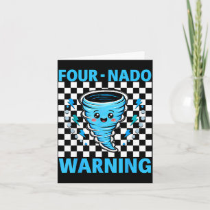 Vier Nado-Warnung 4. Geburtstag 4 Jahre alte Kinde Karte