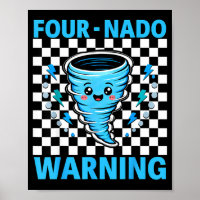 Vier nado Warnung 4. Geburtstag 4 Jahre alte Kinde