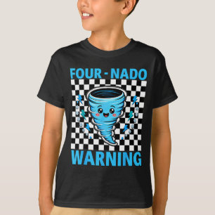 Vier Nado-Warnung 4. Geburtstag 4 Jahre alte Kinde T-Shirt