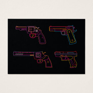 Vier Neon-Handgun-Schilder