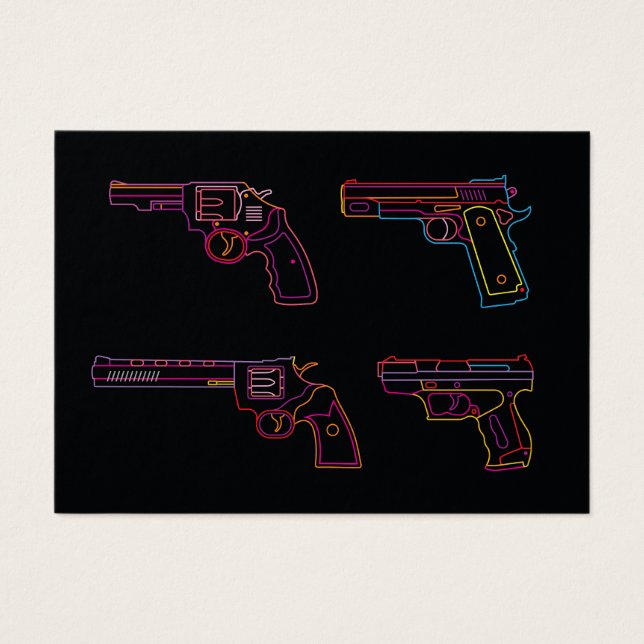 Vier Neon-Handgun-Schilder (Vorderseite)