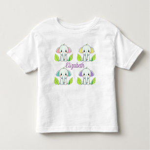 Vier Niedliche Elefanten mit Kindernamen Kleinkind T-shirt